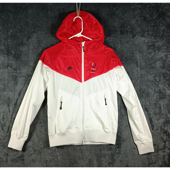 Nike Team USA Jacket Women Small Red Windrunner - Picture 1 of 10